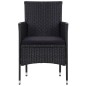 4-tlg. Garten-Lounge-Set mit Auflagen Poly Rattan Schwarz 4-tlg. Garten-Lounge-Set mit Auflagen Poly Rattan Schwarz