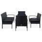 vidaXL 5-tlg. Garten-Lounge-Set mit Auflagen Poly Rattan Schwarz vidaXL 5-tlg. Garten-Lounge-Set mit Auflagen Poly Rattan Schwarz