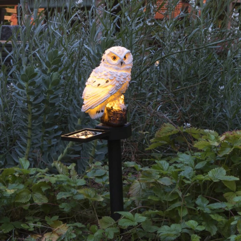 HI LED-Solar-Gartenleuchte Eule Weiß HI LED-Solar-Gartenleuchte Eule Weiß