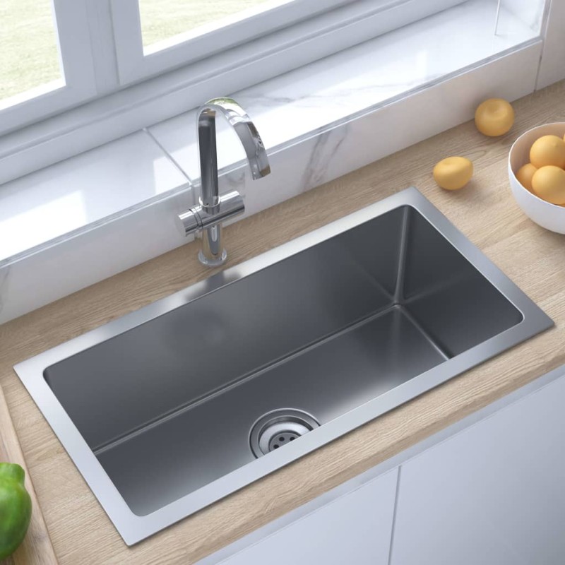 vidaXL Handgemachte Einbauspüle Edelstahl vidaXL Handgemachte Einbauspüle Edelstahl