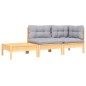 vidaXL 3-tlg. Garten-Lounge-Set mit Grauen Kissen Kiefer Massivholz vidaXL 3-tlg. Garten-Lounge-Set mit Grauen Kissen Kiefer Massivholz