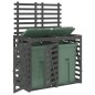 vidaXL Mülltonnenbox für 2 Tonnen Grau Massivholz Kiefer vidaXL Mülltonnenbox für 2 Tonnen Grau Massivholz Kiefer