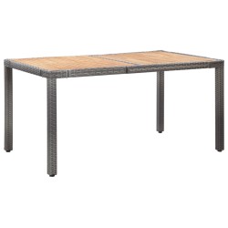 vidaXL 7-tlg. Garten-Essgruppe mit Auflagen Poly Rattan Grau 
