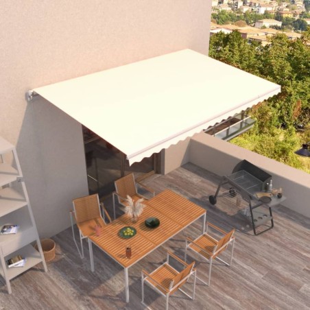 vidaXL Gelenkarmmarkise Einziehbar 500x350 cm Creme