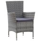 vidaXL 7-tlg. Garten-Essgruppe mit Auflagen Poly Rattan Grau vidaXL 7-tlg. Garten-Essgruppe mit Auflagen Poly Rattan Grau