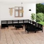 vidaXL 12-tlg. Garten-Lounge-Set Schwarz Massivholz Kiefer vidaXL 12-tlg. Garten-Lounge-Set Schwarz Massivholz Kiefer