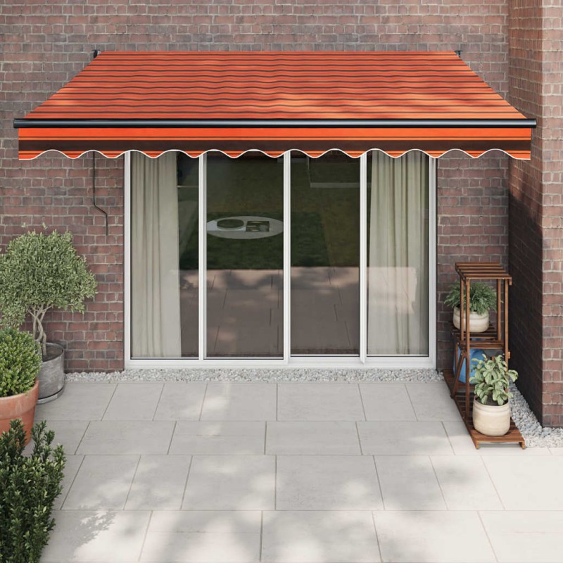 vidaXL Elektrische Markise mit Kurbel Orange und Braun 3x2,5 m vidaXL Elektrische Markise mit Kurbel Orange und Braun 3x2,5 m