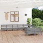 vidaXL 10-tlg. Garten-Lounge-Set Grau Massivholz Kiefer vidaXL 10-tlg. Garten-Lounge-Set Grau Massivholz Kiefer