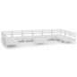 vidaXL 11-tlg. Garten-Lounge-Set Weiß Massivholz Kiefer vidaXL 11-tlg. Garten-Lounge-Set Weiß Massivholz Kiefer