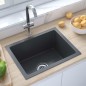 vidaXL Handgemachte Einbauspüle Schwarz Edelstahl vidaXL Handgemachte Einbauspüle Schwarz Edelstahl