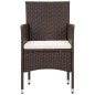 4-tlg. Garten-Lounge-Set mit Auflagen Poly Rattan Braun 4-tlg. Garten-Lounge-Set mit Auflagen Poly Rattan Braun