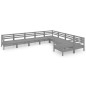 vidaXL 9-tlg. Garten-Lounge-Set Grau Massivholz Kiefer vidaXL 9-tlg. Garten-Lounge-Set Grau Massivholz Kiefer