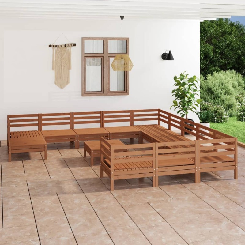 vidaXL 13-tlg. Garten-Lounge-Set Honigbraun Massivholz Kiefer vidaXL 13-tlg. Garten-Lounge-Set Honigbraun Massivholz Kiefer