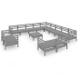 vidaXL 14-tlg. Garten-Lounge-Set Massivholz Kiefer Grau vidaXL 14-tlg. Garten-Lounge-Set Massivholz Kiefer Grau