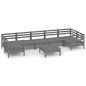 vidaXL 8-tlg. Garten-Lounge-Set Grau Massivholz Kiefer vidaXL 8-tlg. Garten-Lounge-Set Grau Massivholz Kiefer