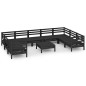 vidaXL 10-tlg. Garten-Lounge-Set Schwarz Massivholz Kiefer vidaXL 10-tlg. Garten-Lounge-Set Schwarz Massivholz Kiefer