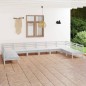 vidaXL 10-tlg. Garten-Lounge-Set Weiß Massivholz Kiefer vidaXL 10-tlg. Garten-Lounge-Set Weiß Massivholz Kiefer
