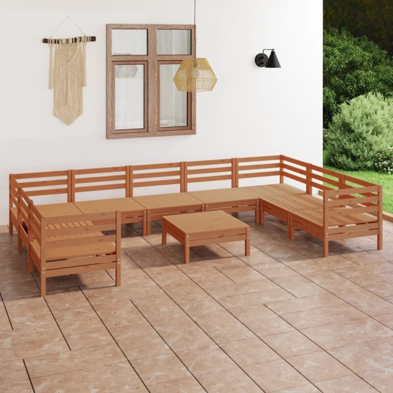 vidaXL 10-tlg. Garten-Lounge-Set Honigbraun Massivholz Kiefer vidaXL 10-tlg. Garten-Lounge-Set Honigbraun Massivholz Kiefer