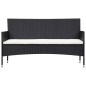 4-tlg. Garten-Lounge-Set mit Auflagen Poly Rattan Schwarz 4-tlg. Garten-Lounge-Set mit Auflagen Poly Rattan Schwarz