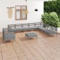 vidaXL 11-tlg. Garten-Lounge-Set Massivholz Kiefer Grau vidaXL 11-tlg. Garten-Lounge-Set Massivholz Kiefer Grau