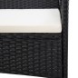 4-tlg. Garten-Lounge-Set mit Auflagen Poly Rattan Schwarz 4-tlg. Garten-Lounge-Set mit Auflagen Poly Rattan Schwarz