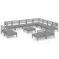 vidaXL 13-tlg. Garten-Lounge-Set Massivholz Kiefer Grau vidaXL 13-tlg. Garten-Lounge-Set Massivholz Kiefer Grau