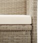 Garten-Liegestühle 2 Stk. mit Auflagen Poly Rattan Beige Garten-Liegestühle 2 Stk. mit Auflagen Poly Rattan Beige