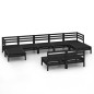 vidaXL 9-tlg. Garten-Lounge-Set Schwarz Massivholz Kiefer vidaXL 9-tlg. Garten-Lounge-Set Schwarz Massivholz Kiefer