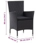 7-tlg. Garten-Essgruppe mit Auflagen Poly Rattan Schwarz 7-tlg. Garten-Essgruppe mit Auflagen Poly Rattan Schwarz
