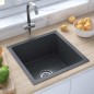 vidaXL Handgemachte Einbauspüle Schwarz Edelstahl vidaXL Handgemachte Einbauspüle Schwarz Edelstahl