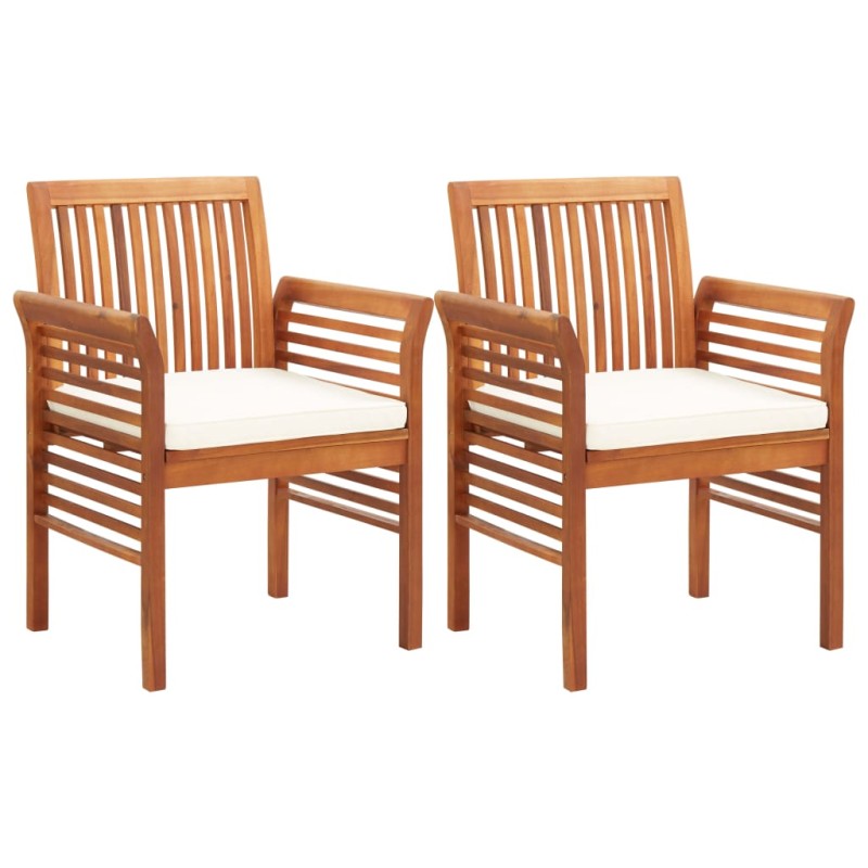 vidaXL Garten-Essstühle mit Sitzpolster 2 Stk. Akazie Massivholz vidaXL Garten-Essstühle mit Sitzpolster 2 Stk. Akazie Massivholz