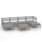 vidaXL 7-tlg. Garten-Lounge-Set Grau Massivholz Kiefer vidaXL 7-tlg. Garten-Lounge-Set Grau Massivholz Kiefer