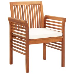 vidaXL Garten-Essstühle mit Sitzpolster 2 Stk. Akazie Massivholz	
