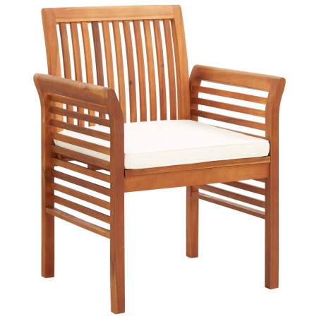vidaXL Garten-Essstühle mit Sitzpolster 2 Stk. Akazie Massivholz	