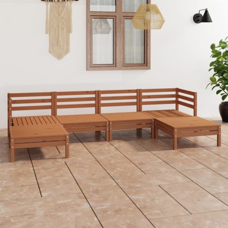 vidaXL 6-tlg. Garten-Lounge-Set Honigbraun Massivholz Kiefer