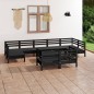 vidaXL 10-tlg. Garten-Lounge-Set Schwarz Massivholz Kiefer vidaXL 10-tlg. Garten-Lounge-Set Schwarz Massivholz Kiefer