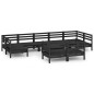 vidaXL 10-tlg. Garten-Lounge-Set Schwarz Massivholz Kiefer vidaXL 10-tlg. Garten-Lounge-Set Schwarz Massivholz Kiefer