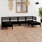 vidaXL 6-tlg. Garten-Lounge-Set Schwarz Massivholz Kiefer vidaXL 6-tlg. Garten-Lounge-Set Schwarz Massivholz Kiefer