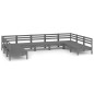 vidaXL 9-tlg. Garten-Lounge-Set Grau Massivholz Kiefer vidaXL 9-tlg. Garten-Lounge-Set Grau Massivholz Kiefer
