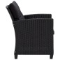 vidaXL 6-tlg. Garten-Sofagarnitur mit Auflagen Poly Rattan Schwarz vidaXL 6-tlg. Garten-Sofagarnitur mit Auflagen Poly Rattan Schwarz