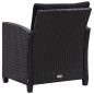 vidaXL 6-tlg. Garten-Sofagarnitur mit Auflagen Poly Rattan Schwarz vidaXL 6-tlg. Garten-Sofagarnitur mit Auflagen Poly Rattan Schwarz