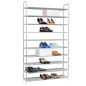 vidaXL Schuhregal mit 10 Ablagen Metall und Vliesstoff Silbern vidaXL Schuhregal mit 10 Ablagen Metall und Vliesstoff Silbern