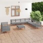 vidaXL 10-tlg. Garten-Lounge-Set Massivholz Kiefer Grau vidaXL 10-tlg. Garten-Lounge-Set Massivholz Kiefer Grau