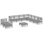 vidaXL 10-tlg. Garten-Lounge-Set Massivholz Kiefer Grau vidaXL 10-tlg. Garten-Lounge-Set Massivholz Kiefer Grau