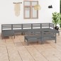 vidaXL 9-tlg. Garten-Lounge-Set Grau Massivholz Kiefer vidaXL 9-tlg. Garten-Lounge-Set Grau Massivholz Kiefer