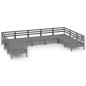 vidaXL 9-tlg. Garten-Lounge-Set Grau Massivholz Kiefer vidaXL 9-tlg. Garten-Lounge-Set Grau Massivholz Kiefer