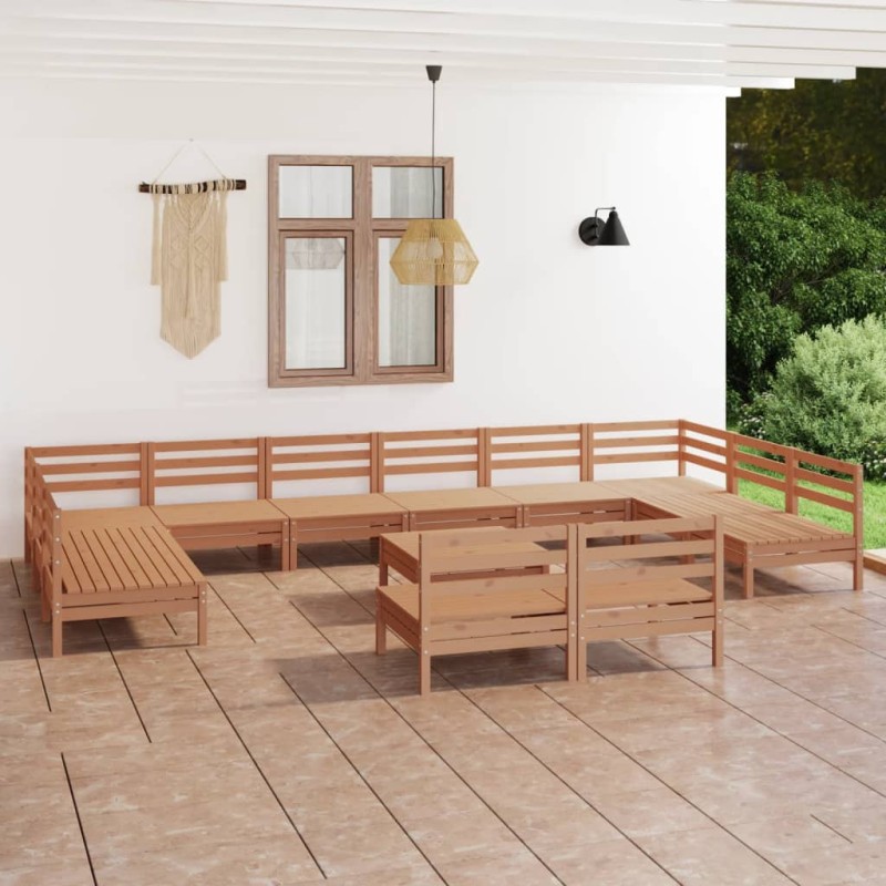 vidaXL 13-tlg. Garten-Lounge-Set Honigbraun Massivholz Kiefer vidaXL 13-tlg. Garten-Lounge-Set Honigbraun Massivholz Kiefer