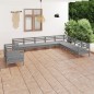 vidaXL 10-tlg. Garten-Lounge-Set Massivholz Kiefer Grau vidaXL 10-tlg. Garten-Lounge-Set Massivholz Kiefer Grau