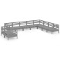 vidaXL 10-tlg. Garten-Lounge-Set Massivholz Kiefer Grau vidaXL 10-tlg. Garten-Lounge-Set Massivholz Kiefer Grau