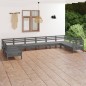 vidaXL 10-tlg. Garten-Lounge-Set Grau Massivholz Kiefer vidaXL 10-tlg. Garten-Lounge-Set Grau Massivholz Kiefer